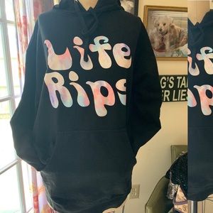 Lot of 2 Chris Delia Hoodies - Life Rips (Large) & White (XLarge)